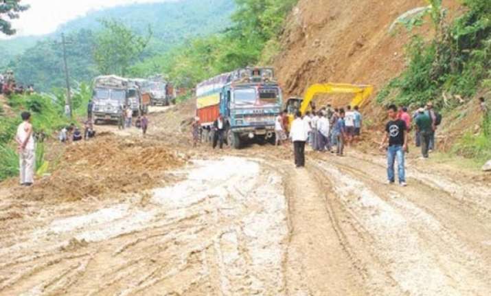 people in manipur evacuate due to landslides volcanic
