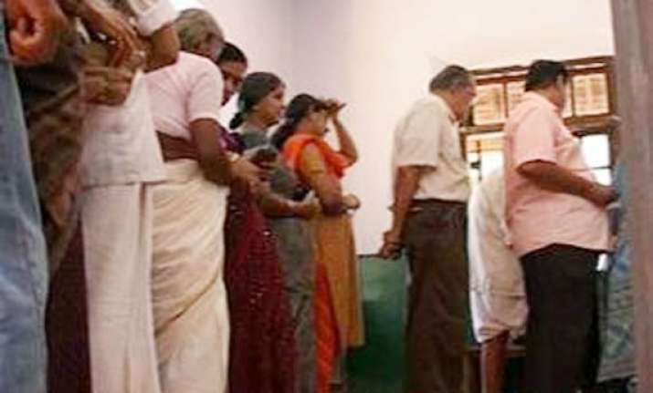 polling official applied indelible ink on amputated limb in