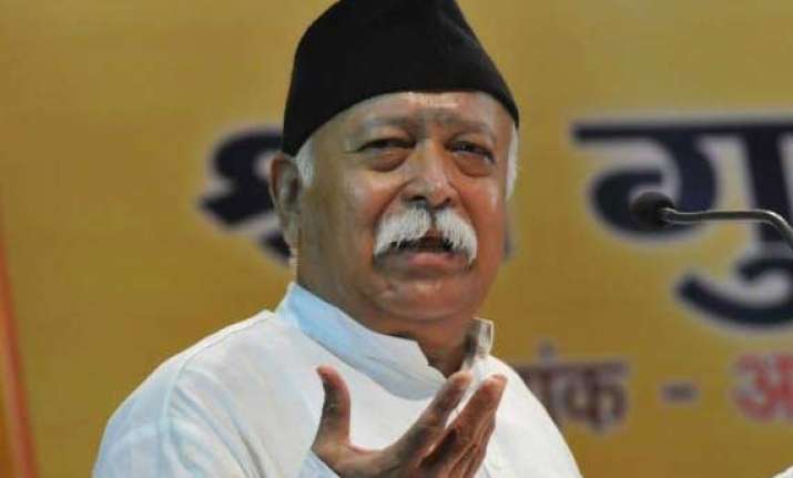 rss chief asks cadres to work for strong society