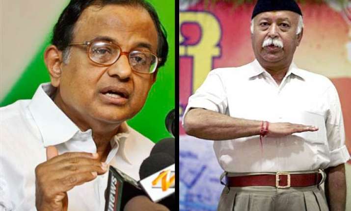 rss behind anti corruption movement says chidambaram