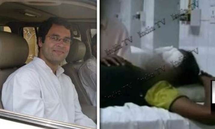 rahul gandhi meets minor kannauj girl in aiims