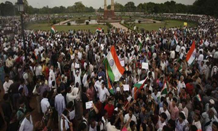 ramlila maidan getting ready for anna s fast