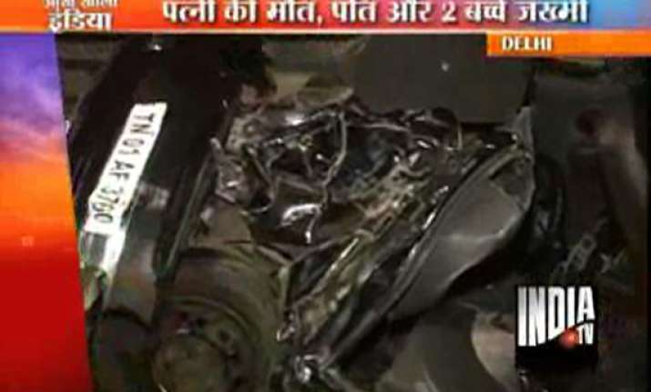 rash driving kills wife driver with two kids seriously