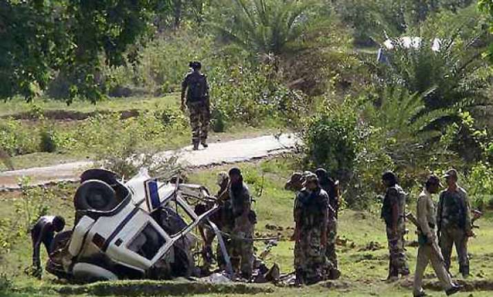 seven killed as maoists blow up a vehicle in bihar