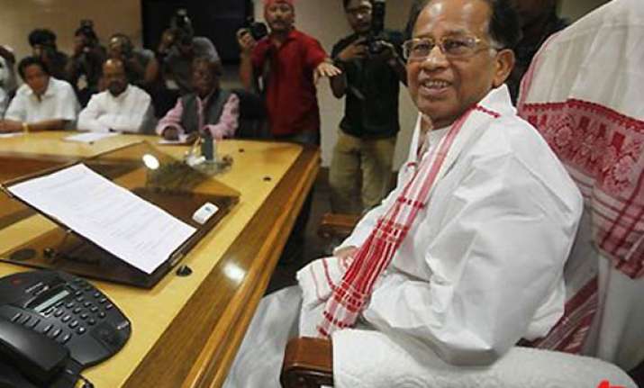 tarun gogoi sworn in assam cm for third term