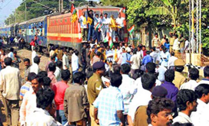three day rail roko begins in telangana 124 trains cancelled