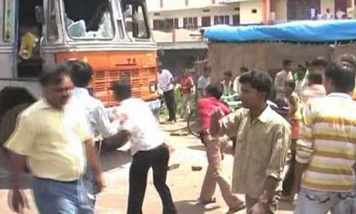 violence in kanpur over procession route injures many