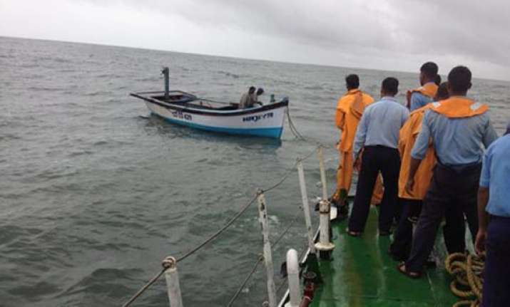 watch how coast guard rescued two indian crew of fishing