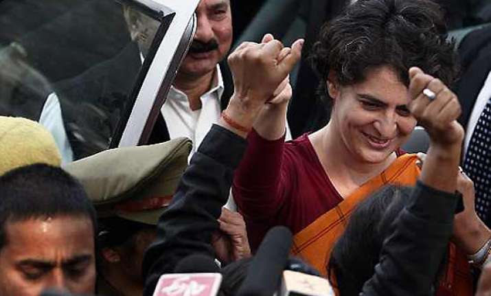 wind in favour of congress claims priyanka