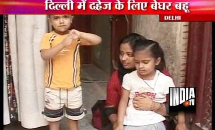 woman stages dharna outside in laws house