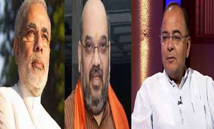 ahead of cabinet formation modi meets amit shah arun jaitley