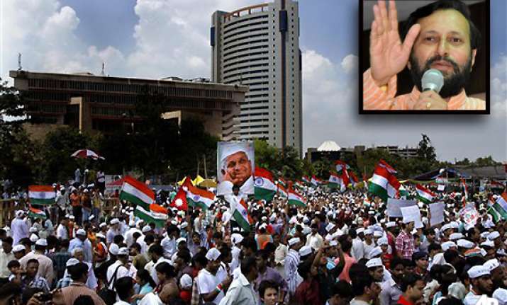 bjp says hazare s protest awakened the non political class