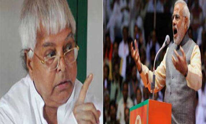congress committed a sin by releasing lalu from jail modi
