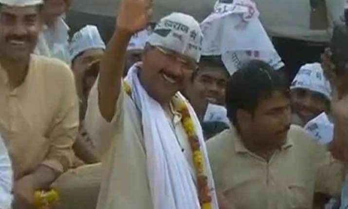in pics arvind kejriwal s roadshow in varanasi
