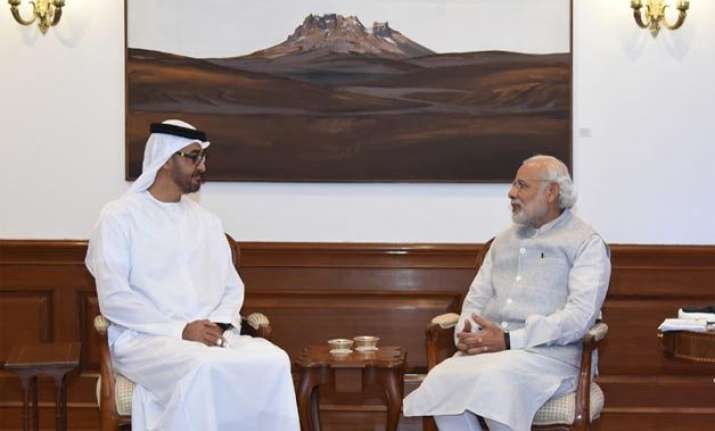 pm modi crown prince of abu dhabi hold close door meeting