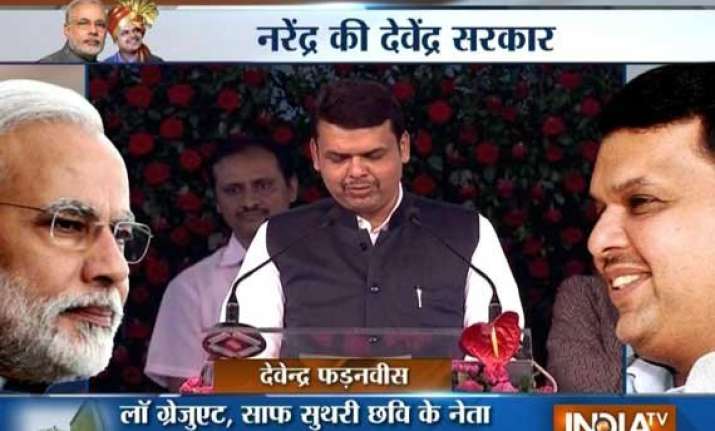 in pics devendra fadnavis sworn in as maharashtra cm