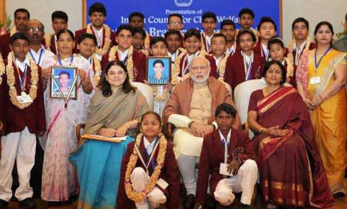 25 children receive bravery awards from pm modi