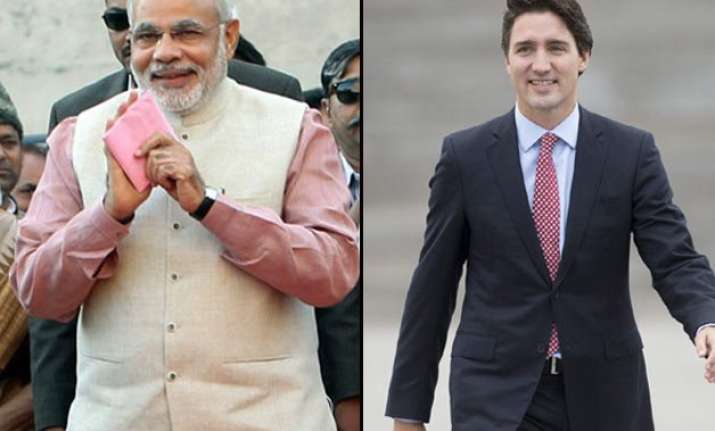 pm modi calls up canada s pm elect justin trudeau