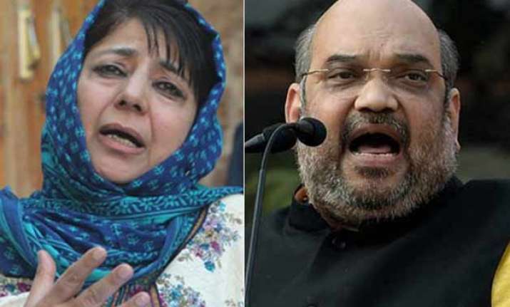 amit shah mehbooba mufti to seal j k government formation