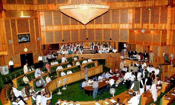 jk assembly bjp mla triggers controversy at swearing in
