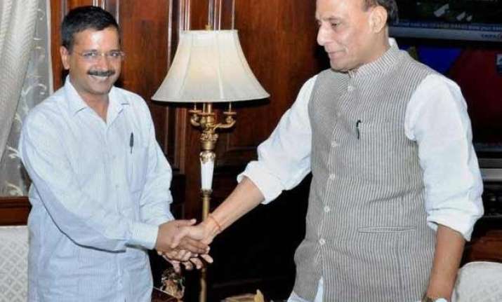 arvind kejriwal raises jnu issue with rajnath singh