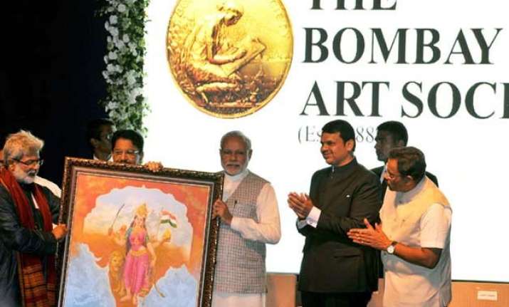 pm modi inaugurates bombay art society pitches for