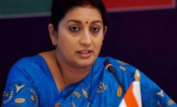 congress running away from debate in parliament smriti irani
