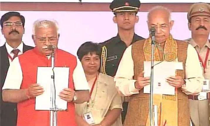in pics manohar lal khattar sworn in as haryana cm