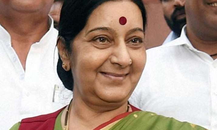 sushma swaraj calls on merkel meets her german counterpart