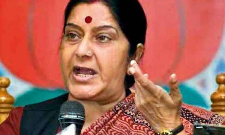indians in iraq safe says sushma swaraj meets envoys of