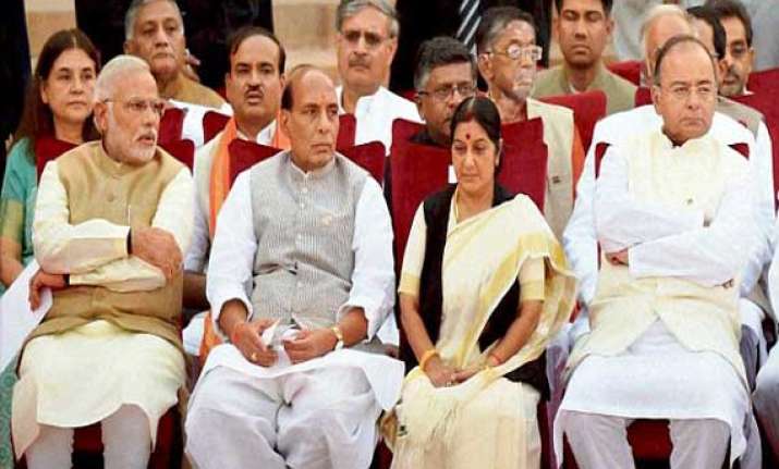 jaitley is big player after modi rajnath gets home sushma