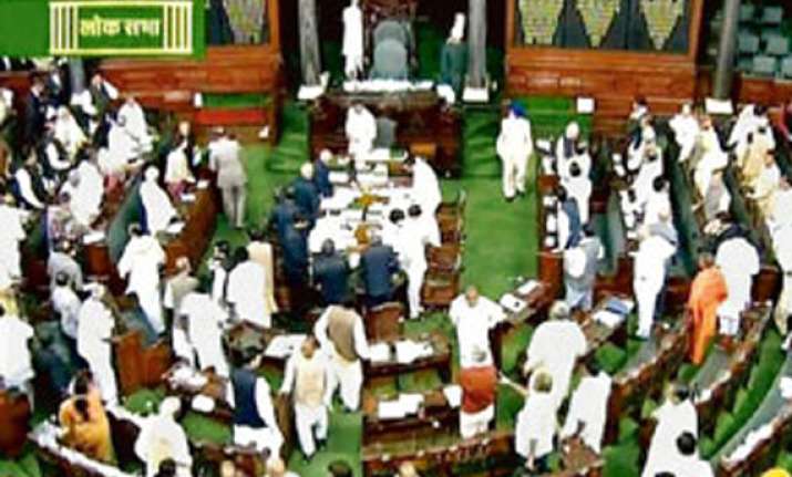lok sabha adjourned till noon
