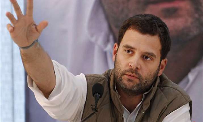 rahul tears off paper says mere promises are of no use