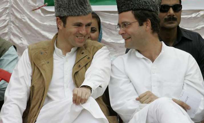 rahul visits amethi omar abdullah gives him company