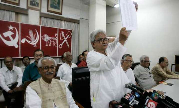 shouts counter shouts at west bengal left front meeting