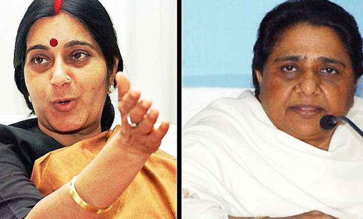 sushma says mayawati is a stone hearted woman