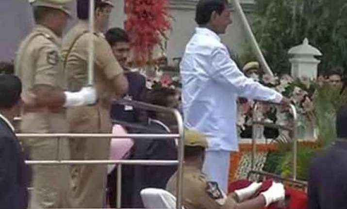 telangana s first cm reviews colourful parade