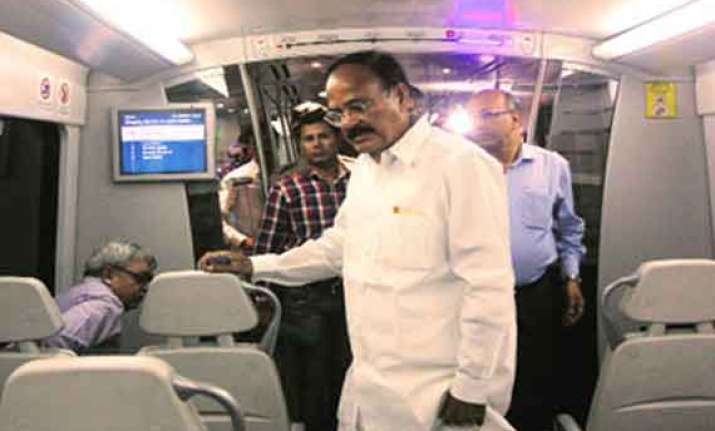 venkaiah naidu to use airport metro from now on