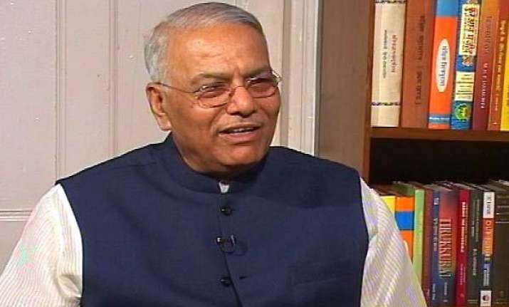 yashwant sinha continues sit in