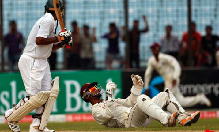 bangladesh west indies draw first test