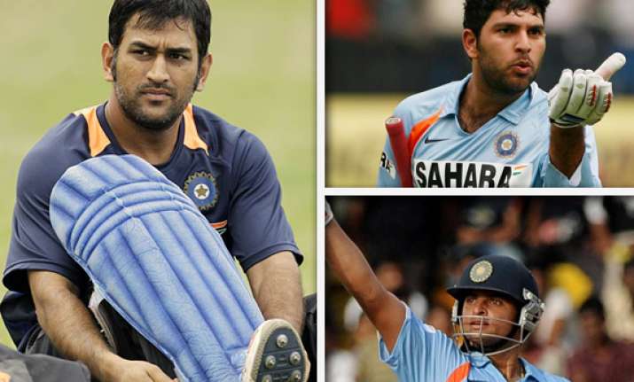 dhoni to opt between yuvraj and raina
