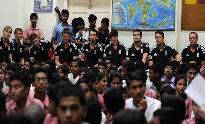 england team s day out with underprivileged children