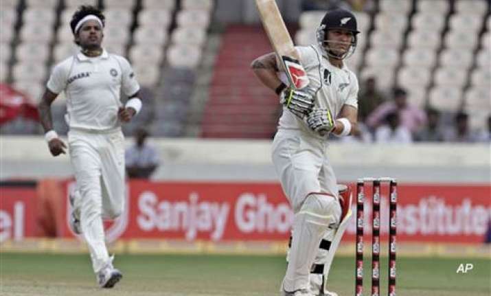 mccullum s double ton bring hyderabad test to a draw