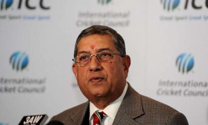 icc chairman n srinivasan arrives from us