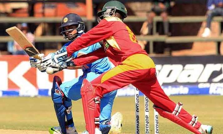 ind vs zim ton up jadhav pandey help india complete 3 0
