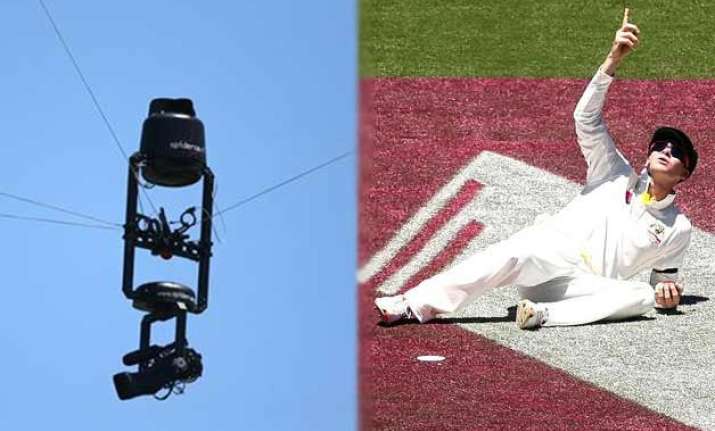 aerial tv camera causes concern in australia india 4th test