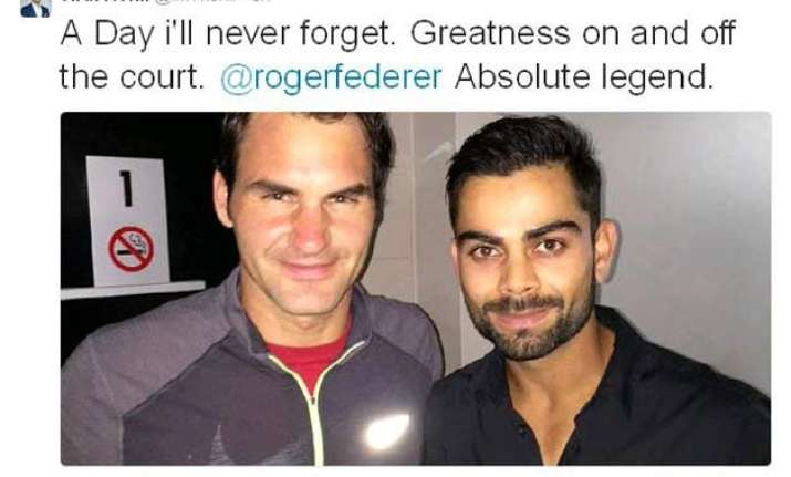 virat kohli meets roger federer expresses awe
