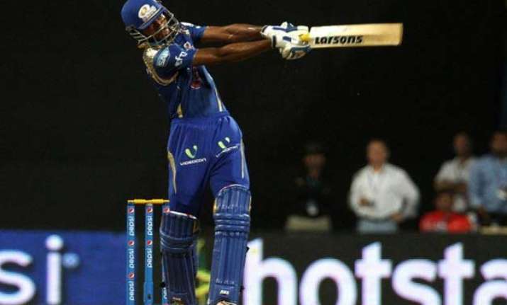 ipl 8 pandya hits whirlwind fifty to help mi post 171 4
