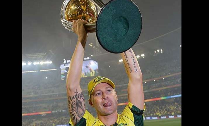 michael clarke dedicates world cup triumph to philip hughes