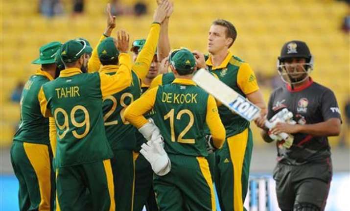 world cup 2015 south africa beats uae by 146 runs